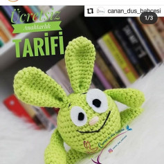Ücretsiz Anahtarlık Tarifi: Sevimli Yeşil Tavşan Amigurumi