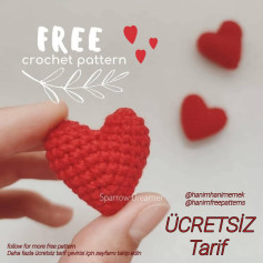 Ücretsiz Kalp Şeklinde Amigurumi Örgü Deseni Tarifi