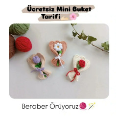 Ücretsiz Mini Buket Örgü Tarifi ve Yapılışı