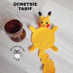 Ücretsiz Pikachu Şeklinde Makarna Altlığı Tarifi ve Örgü Şeması