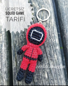 Ücretsiz Squid Game Amigurumi Anahtarlık Tarifi ve Yapımı