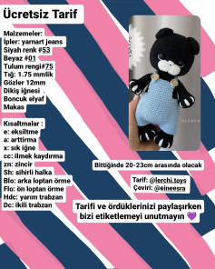 Ücretsiz Tarifle Sevimli Siyah Oyuncak Ayı Yapımı