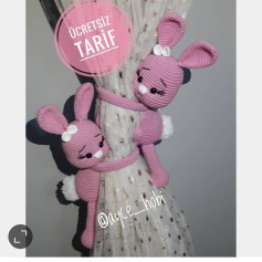Ücretsiz Tavşan Perde Tutucu Amigurumi Tarifi