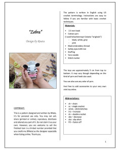 Zebra Crochet Pattern: Step-by-Step Guide with Materials and Abbreviations