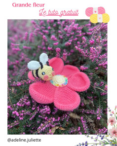 Abeille crochet et grande fleur pour débutants