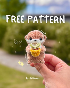 Adorable Otter Crochet Pattern with Plant Pot Accessory