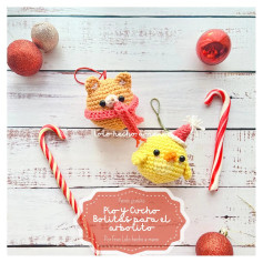Adornos de Navidad: Pio y Cucho en crochet para el árbol
