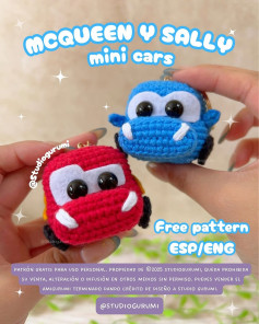 Amigurumi Mini Cars Crochet Pattern - McQueen and Sally