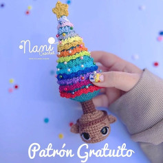 Árbol de Navidad de ganchillo con patrón gratuito