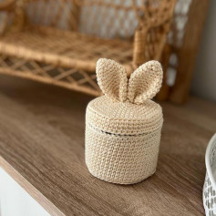 Boîte au crochet avec oreilles de lapin élégantes