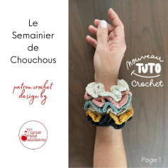 Colorful Crochet Scrunchies Pattern for Every Day of the Week