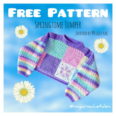 Colorful Springtime Crochet Jumper Pattern with Daisies
