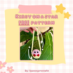 Crochet a Cute Kirby Hanging on a Star with Free Pattern