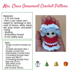 Crochet a Cute Mrs. Claus Ornament for Christmas Decor