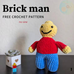 Crochet a No-Sew Brick Man with This Free Pattern