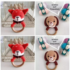 Crochet Animal Rattle Patterns: Fox and Dog Designs