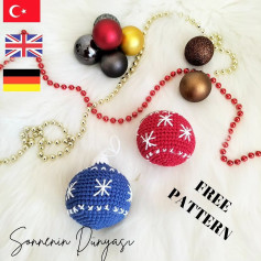 Crochet Christmas Ornaments Free Pattern in Three Languages