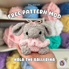 Crochet Cute Elephant Ballerina Amigurumi Free Pattern