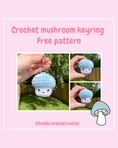 Crochet Cute Mushroom Keyring with Free Pattern Tutorial