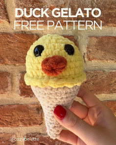 Crochet Duck Gelato Ice Cream Cone Pattern
