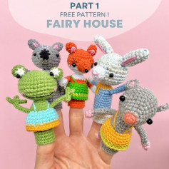 Crochet Finger Puppets: Fairy House Animal Friends Pattern