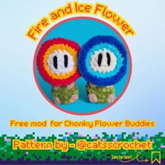 Crochet Fire and Ice Flower Pattern by Catsscrochet