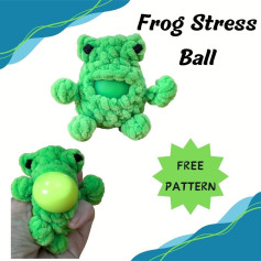 Crochet Frog Stress Ball Free Pattern for Relaxation