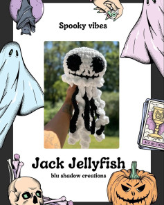 Crochet Jack Jellyfish for Spooky Halloween Decor