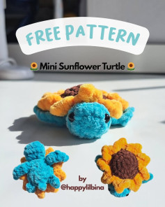 Crochet Mini Sunflower Turtle Pattern - Free Tutorial