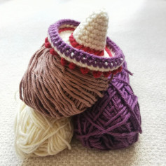 Crochet Pattern: Colorful Yarn with Miniature Hat