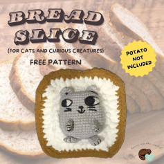 Crochet Pattern: Cute Cat on a Slice of Bread