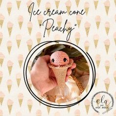 Crochet Pattern: Cute Peachy Ice Cream Cone Toy