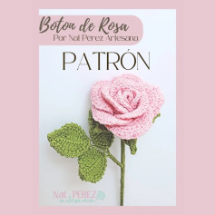 Crochet Pattern for a Beautiful Pink Rose by Nat Pérez