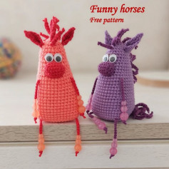 Crochet Pattern for Adorable Funny Horses with Beads