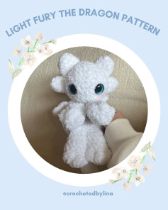 Crochet Pattern for Adorable Light Fury Dragon Toy