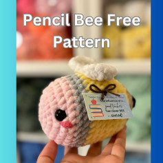 Crochet Pattern for Adorable Pencil Bee Plushie Gift