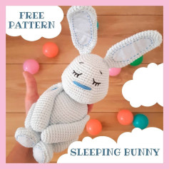 Crochet Pattern for Adorable Sleeping Bunny Toy