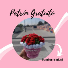 Crochet Pattern for Beautiful Rose Bouquet Basket