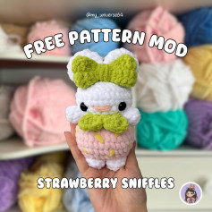 Crochet Pattern for Cute Strawberry Duck Amigurumi Toy