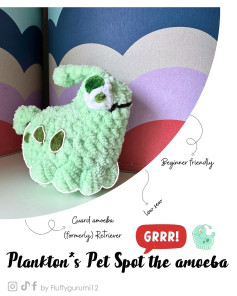 Crochet Pattern for Planktons Pet Amoeba - Beginner Friendly