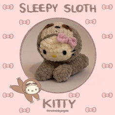 Crochet Pattern for Sleepy Sloth Hello Kitty Amigurumi