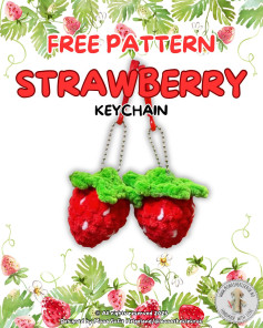 Crochet Pattern for Strawberry Keychain - Free and Easy Tutorial