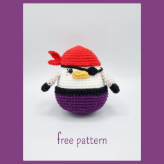 Crochet Pirate Chicken Amigurumi Free Pattern