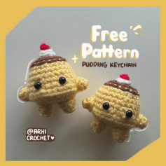 Crochet Pudding Keychain Pattern - Free and Easy Tutorial