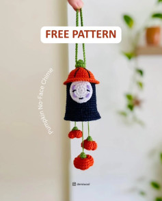 Crochet Pumpkin No-Face Chime Free Pattern
