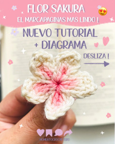 Crochet Sakura Flower Bookmark Pattern and Tutorial