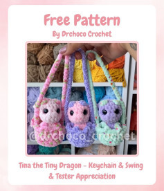 Crochet Tiny Dragon Keychains - Free Pattern by Drchoco Crochet