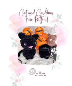 Crochet Your Own Halloween Cat and Cauldron With This Free Pattern