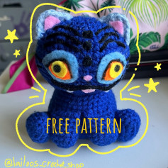 Cute Blue Cat Amigurumi Crochet Pattern Free Download