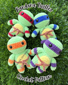 Cute Crochet Bandana Turtles Pattern for Beginners